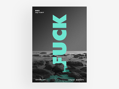 Day 062 black and white bold daily futura graphic design green light poster sea type typography
