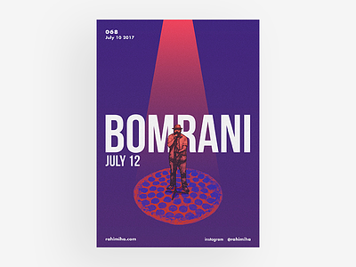Day 068 bomrani daily gradient graphic design iran light music pepperoni persian pizza poster