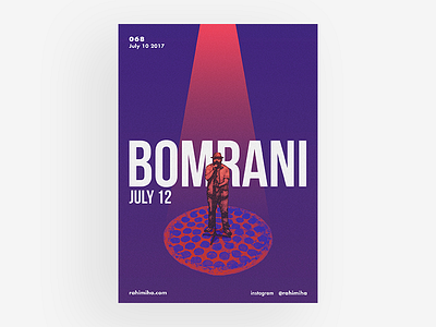Day 068 bomrani daily gradient graphic design iran light music pepperoni persian pizza poster