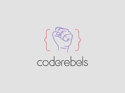 Coderebels proposed logo redesign code development diverse diversity fist handwriten logo minimal minimal logo rebellion