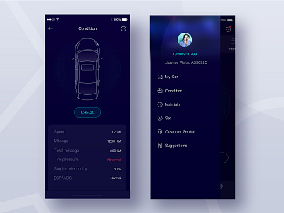 Telematics Condition app car condition ios telematics ui ux