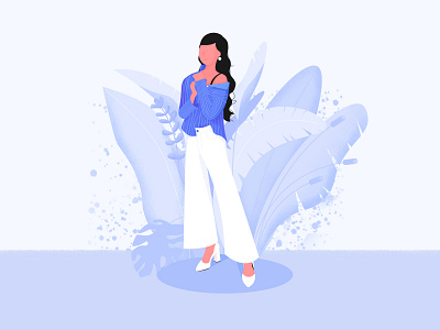 self portrait blue girl illustration