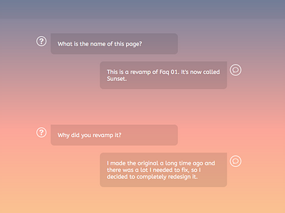 Sunset FAQ clean faq gradient messages simple support tumblr