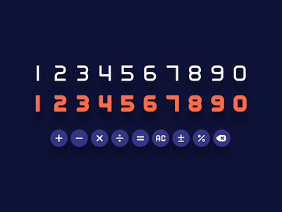 numerical font set calculator daily ui 004 design font number sign symbol typography ui vector