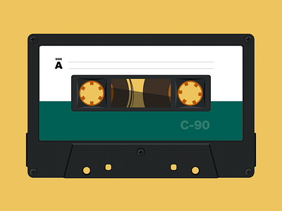 Cassette Tape Illustration cassette cassette tape illustration music tape vector