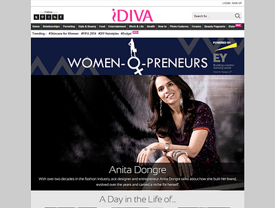 iDiva WomenOpreneurs Microsite