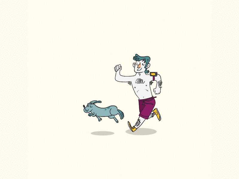 Morning Jog With The Dog 2d animation animation branding design flat illustration motion design motion graphic social media vector