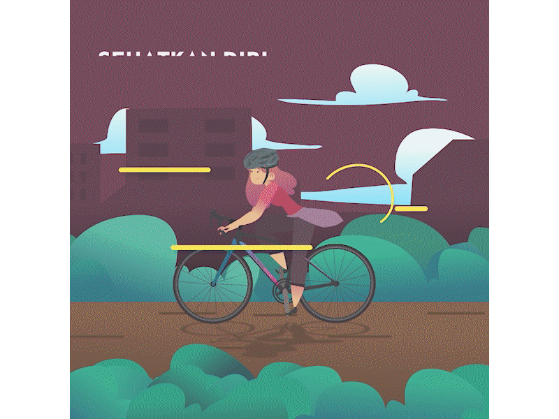 Woman cycling 2d animation animated animated gif animation animation after effects animation design illustration motion animation motion design motion graphic social media ux vector