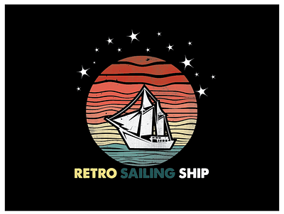 vintage retro sailing ship vector design animation app branding design icon illustration illustrator logo minimal type typography ui vector web website