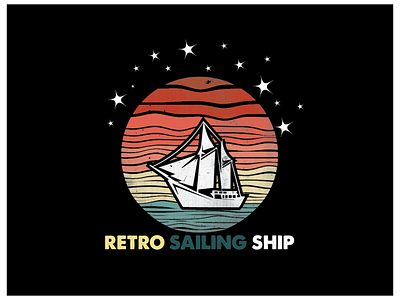 vintage retro sailing ship  vector design