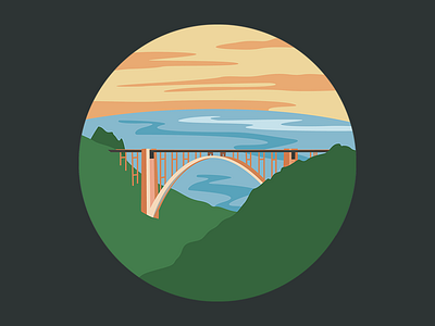 Bixby Creek Bridge big sur bixby bridge bixby creek bridge bridge california graphic design highway 1 illustration nature ocean pacific coast patch