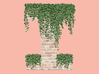 I Is For Ivy 36 days of type brick wall digital art digital illustration i ivy letter letter i