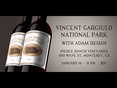 VGNP Monterey Flier gig flyer graphic design vincent gargiulo national park wine