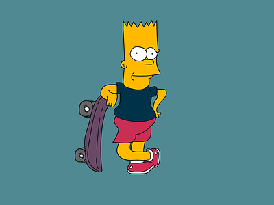 Bart Simpson Skateboard bart simpson cartoon character design illustration