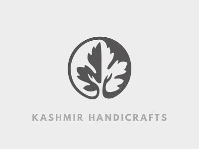 Kashmir Handicrafts Logo brand chinar circle design grain handicrafts illustration india kashmir leaf leaf logo logo minimal negative space negative space logo