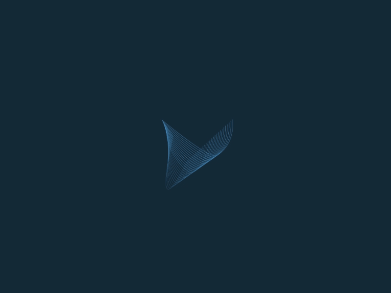 "V" Symbol animation blue calm detail fractal lines logo relax symbol v