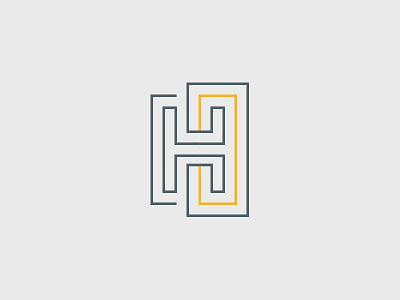3 + H brand identity branding logo logomark monogram three hundred yellow