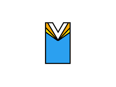 Retro V branding logo monogram retro symbol thick lines v