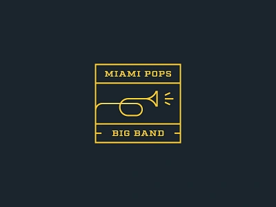 Miami Pops band brand brand identity branding brass clean design graphic design illustration logo miami minimal music orchestra symbol trumpet typography visual identity wordmark