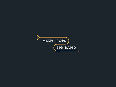 Miami Pops Big Band Logo brand identity branding brass clean design graphic design instruments logo minimal music symbol typography