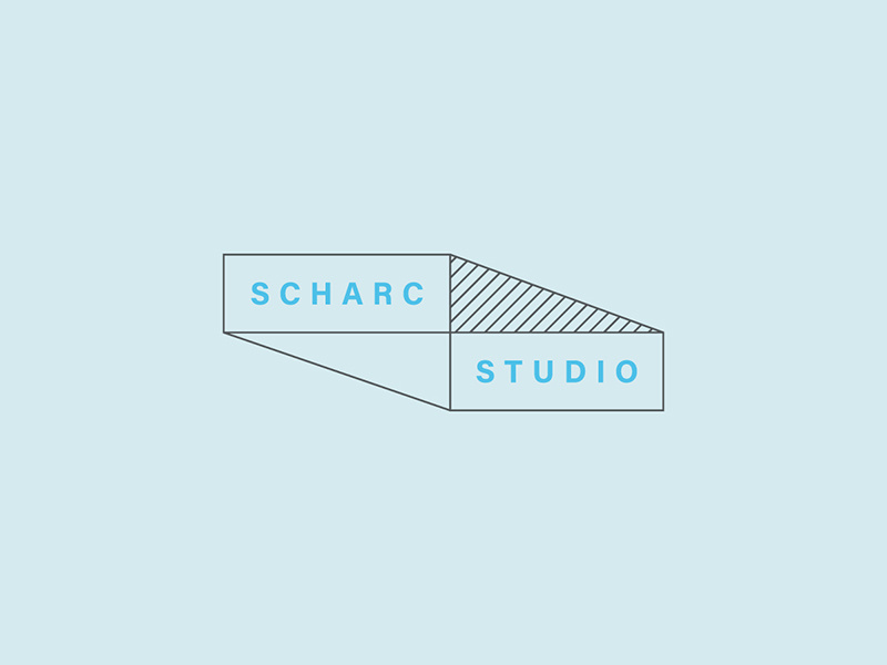 SCHARC Logo 2d 3d rectangle logopattern crosshatch interior design logo logodesign graphic design wordmark brand identity minimal branding logo interior design architecture logo architecture