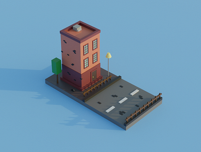 Cozy Block 3d blender flat design graphic design low poly vector