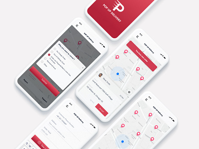 Delivery App alerts app app design delivery app google map gradient color login design popup design splash screen ui