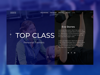 Personal Trainer adobexd design gym one page photoshop single page train website women xd