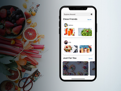 Food Stamp adobexd food food and beverage iphone people social app xd