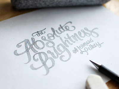 Refined lettering sketch for a title logo