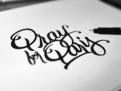 Pray for Paris customtype hand lettering handlettering lettering ligature logo logo design logo designer logodesign logodesigner logos logotype