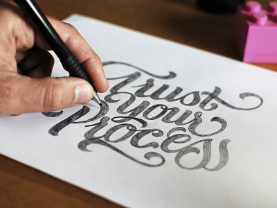 Trust your process! custom type customtype drawing hand lettering handdrawn handlettering handmade lettering ligature ligatures