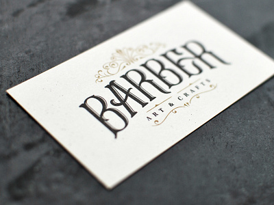 Business card for Barber Art & Crafts customtype hand lettering handdrawn handlettering handmade lettering ligature ligatures logo logodesign logodesigner vector