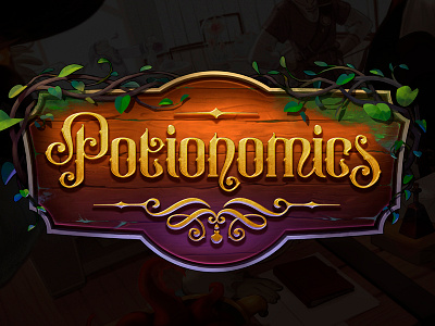 Potionomics, lettering for video game title handlettering lettering logo logo design logo designer logodesign logodesigner title logo titlelogo video game videogame