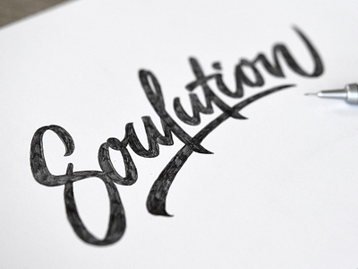 Soulution = Solution + Soul/Passion customtype handlettering lettering logo logodesign logodesigner solution soulution