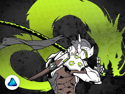 OVERWATCH-GENJI-Affinity Designer affinitydesigner blizzard design game genji illustration overwatch