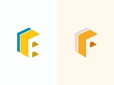 E F letter minimal typography