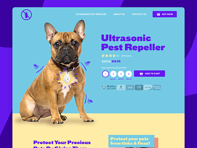 🦟 Ultrasonic Repeller - Landing Page 🐶🦟 clean design ecommerce landing page ui webdesign website