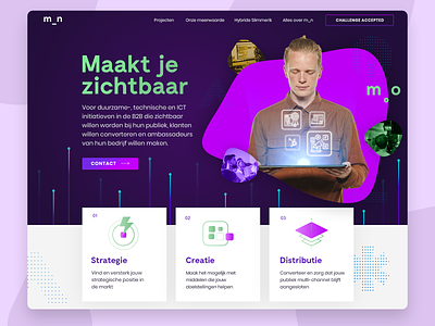 metMotion - Header agency branding clean design hubspot netherlands ui ux video webdesign website