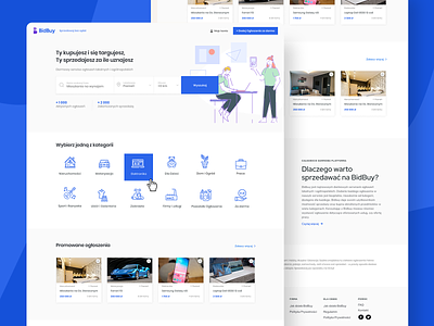 BidBuy - Homepage clean design ecommerce flat landing page marketplace modern ui ux webdesign website