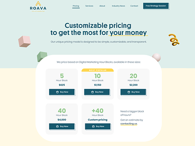 ROAVA - Pricing Page agency clean design pricing page subpage webdesign