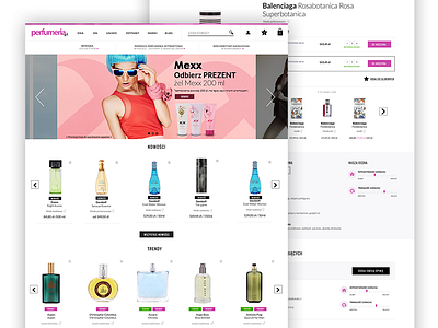 Perfumeria.pl beauty e commerce glamour kentico perfume pink responsive rwd shop webdesign