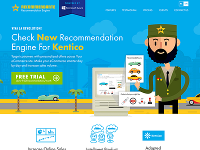 Recommendante - Recommendation engine character cuba design flat havana illustration kentico recommendation webdesign website