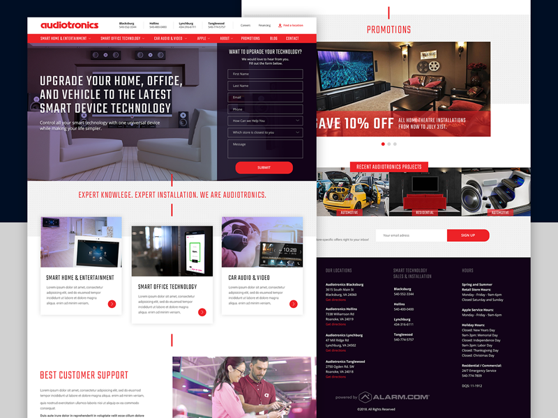 ππ Audiotronics ππ - homepage design company homepage sound lead technology modern webdesign website web ui audio interface
