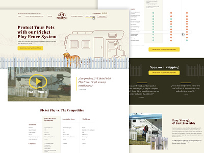 🐕🐩 Picket Play Fence System 🐕🐩 - Landing page ecommerce illustration landing page pets ux webdesign website