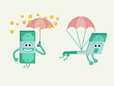 💸 Money, money 💸 airdrop character character art crypto ico illustration money rain umbrella
