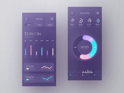 Financial UI blue data flat icon illustration ui ux