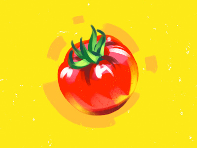 Tomato branding draw flat illustration ipadpro logo red tomato vector yellow