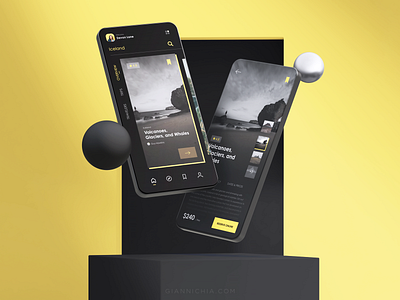 NATIONAL GEOGRAPHIC app black branding design flat icon national geographic ui ux yellow