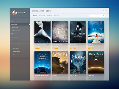 Book Browse blue book browse ios ui